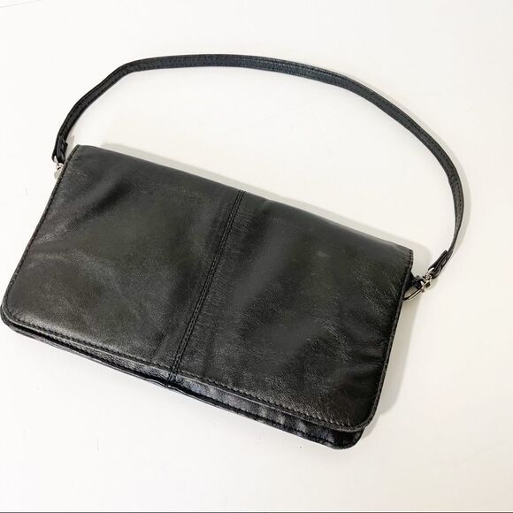 Black Leather Pelle Studio Clutch - Picture 1 of 4